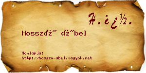 Hosszú Ábel névjegykártya