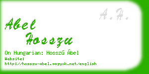 abel hosszu business card